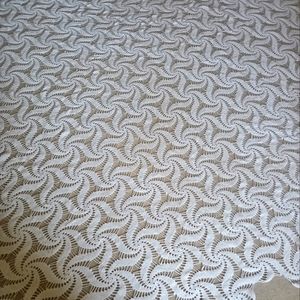 EXTRA PICS! GORGEOUS HAND CROCHET, CRISP WHITE, SWIRL BEDCOVER 102 L x 86 W!